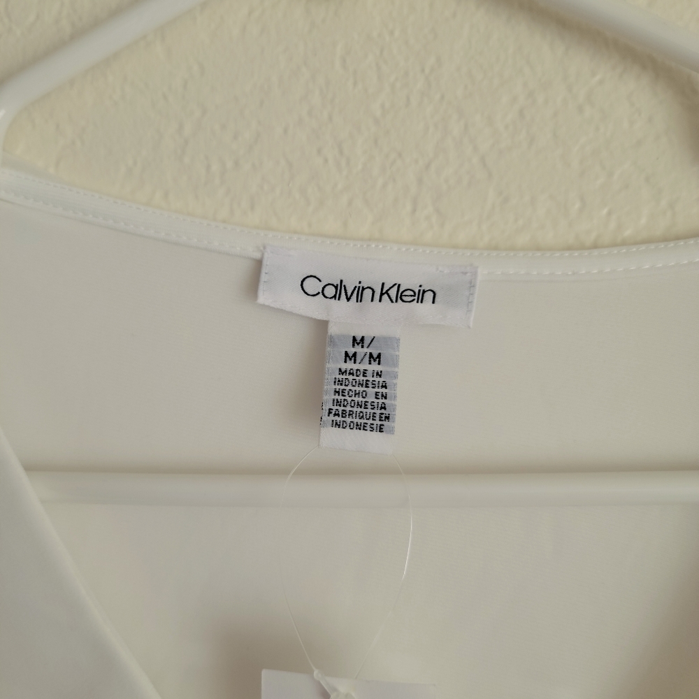 CALVIN KLEIN Ruffled White Top - Picture 2 of 4